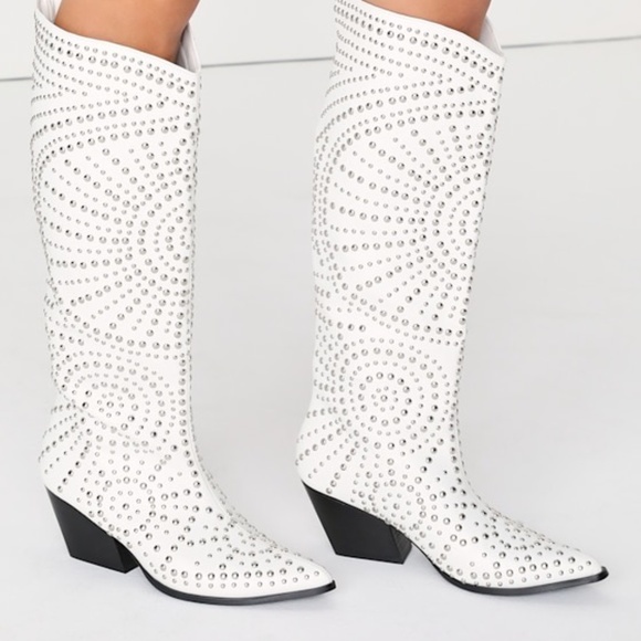 Bellini Zachariah Studded White Boots Size 8 NIB - Picture 8 of 8